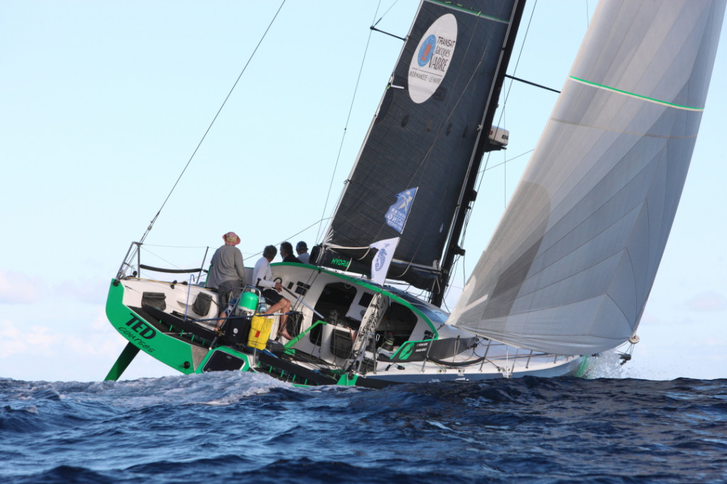 The Owen Clarke designed Finimmo was sailed by a team of four co-skippers; Herve Thomas, Benoit de Froidmont, Gerald Veniard and four-time Vendée Globe sailor  Kito de Pavant.© Tim Wright/Photoaction.com